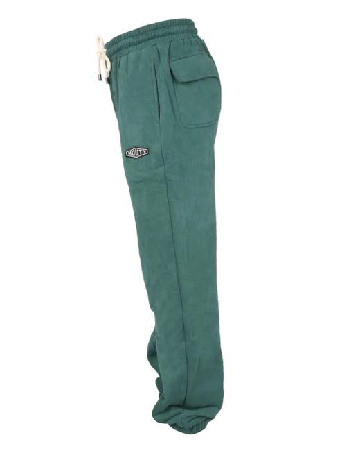 MOUTY Green Logo-Patch Track Pants for men