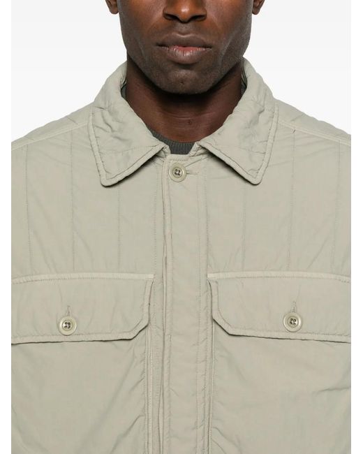 C P Company Gray Quilted Flap-Pocket Jacket for men