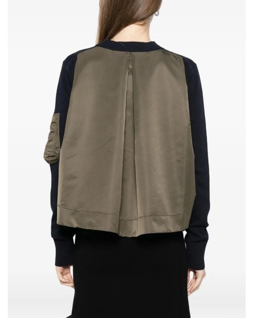 Sacai Black Nylon-Patch Jumper