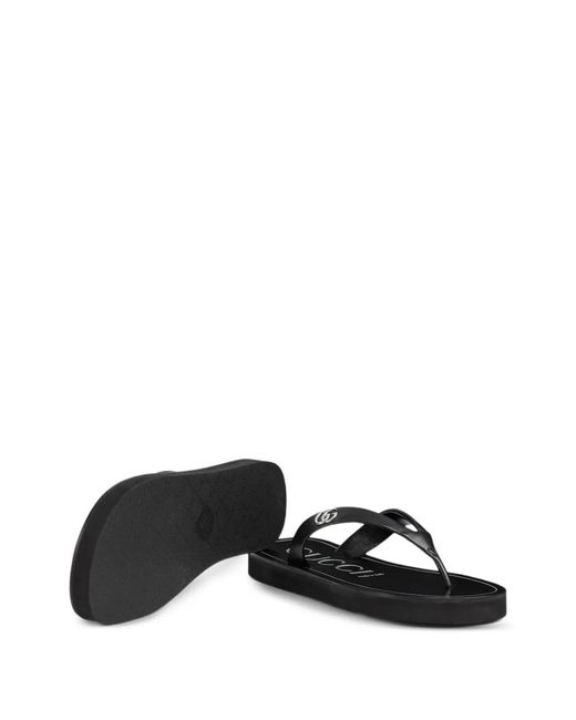Gucci Black Logo Flat Shoes
