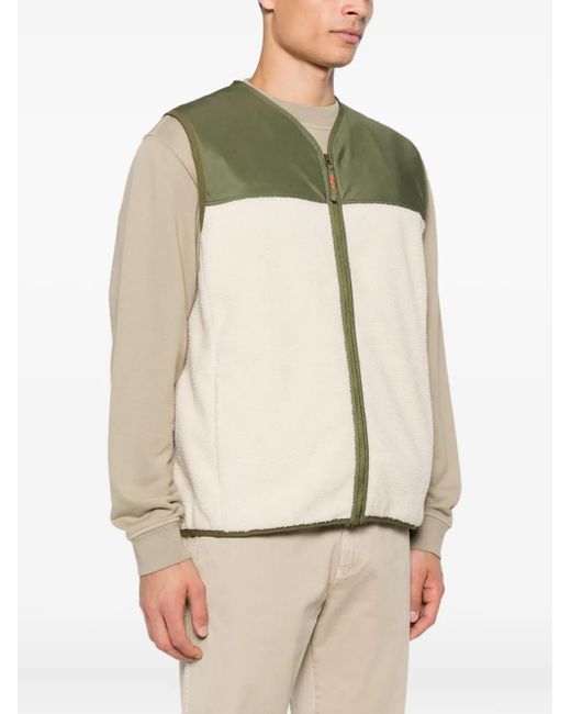 A.P.C. Natural Fleece-Paneled Zip-Up Vest for men