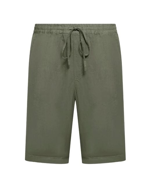 120% Lino Green Drawstring Elasticated Shorts for men