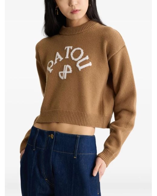Patou Natural Intarsia-Logo Jumper