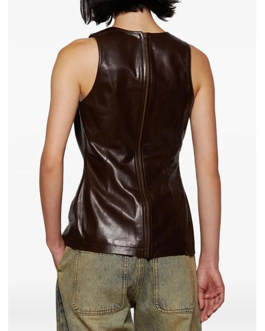 Entire studios Black Leather Tank Top