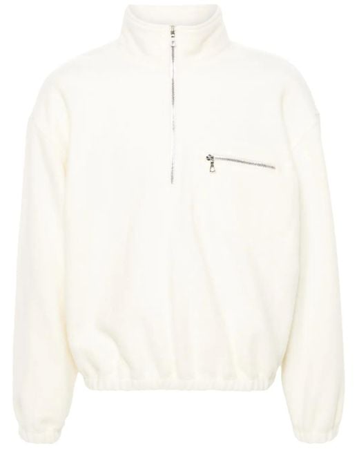 Rier White High-Neck Fleece Sweatshirt for men