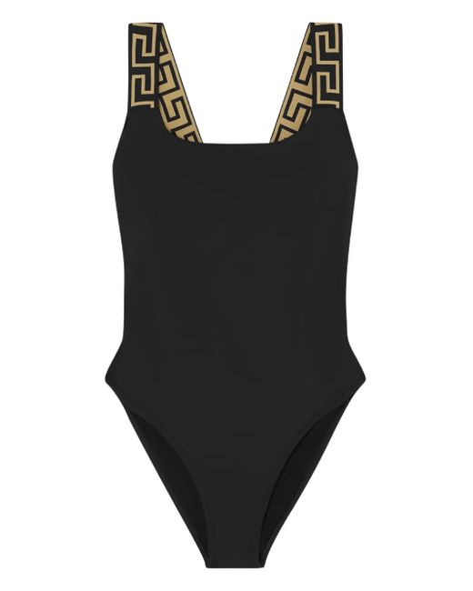 Versace Greca Border One-Piece Badpak in het Black