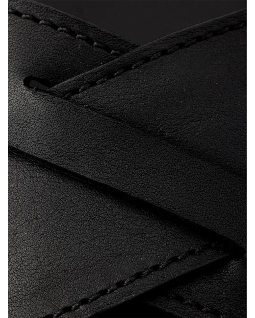 Prada Black Sandales En Cuir