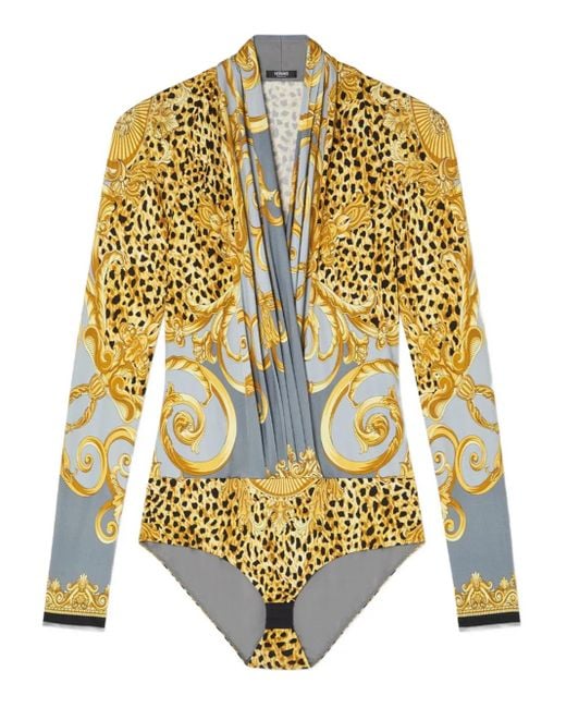 Body Con Stampa Grafica di Versace in Yellow