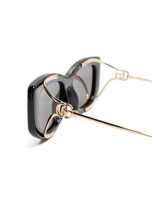 Gucci Gray Rectangle-Frame Sunglasses