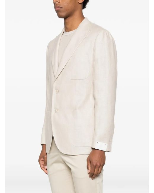 Eleventy White Single-Breasted Suit Jacket for men