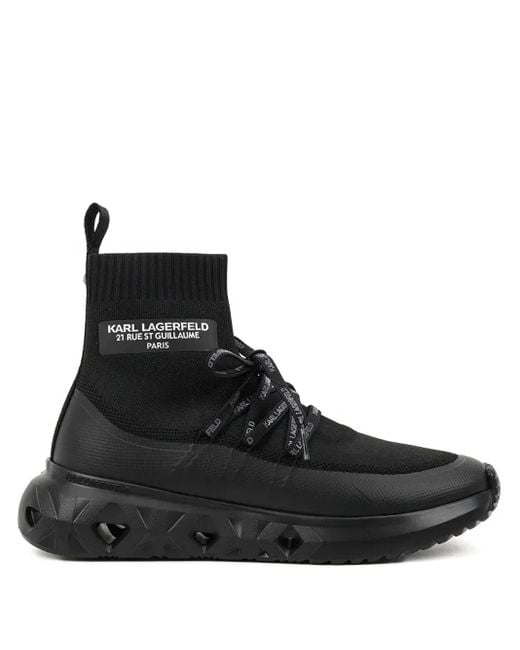 Zapatillas estilo calcetín con cordones Karl Lagerfeld de hombre de color Black