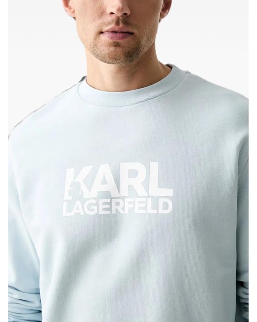 Karl Lagerfeld Blue Logo-Print Sweatshirt for men