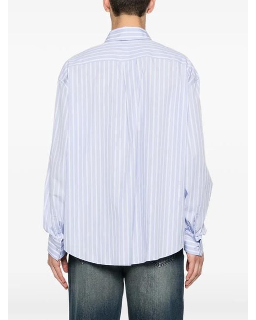 Sandro White Striped Oversized Shirt for men