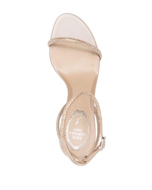 Rene Caovilla Natural 85mm Crystal-embellished Sandals