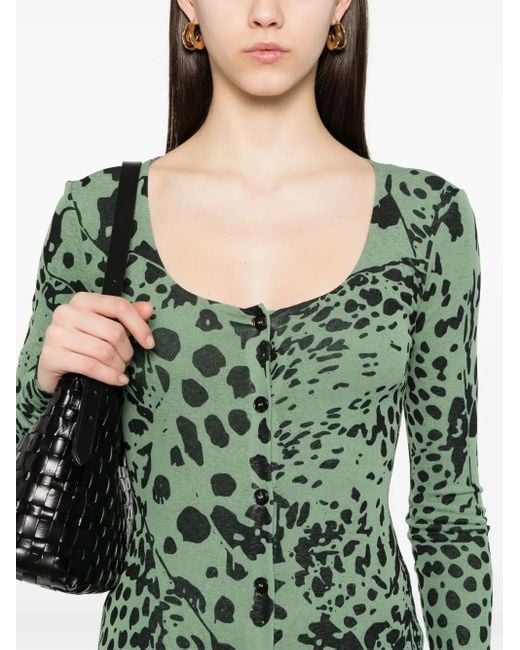 Nanushka Maxi-Jurk Met Luipaardprint in het Green