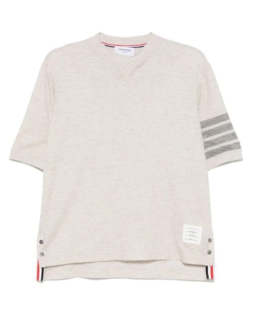 Thom Browne White 4 Bar Jersey T-Shirt for men