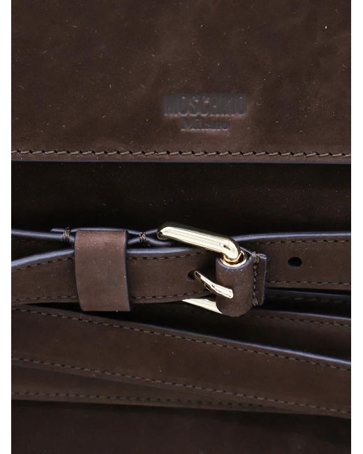 Moschino Mittelgroßer Tie Me Tote Bag aus Wildleder in Brown für Herren