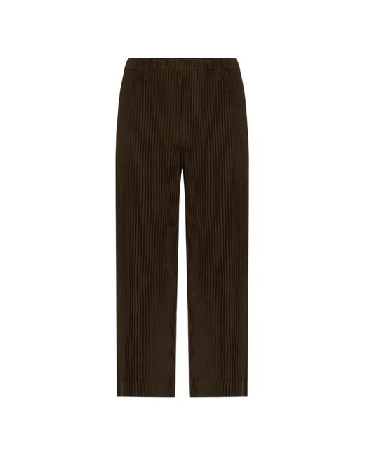 Homme Plissé Issey Miyake Brown Pleated Trousers for men