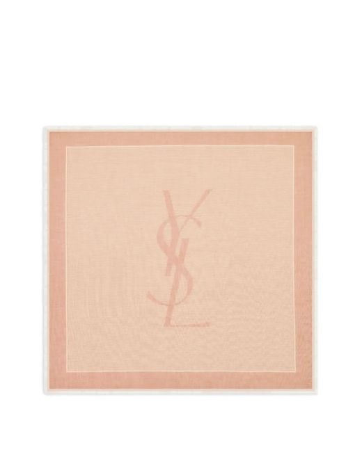 Saint Laurent Natural Cassandre Square Scarf