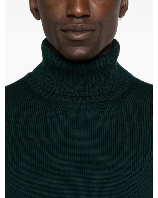 Kangra Green Turtleneck Wool Sweater for men