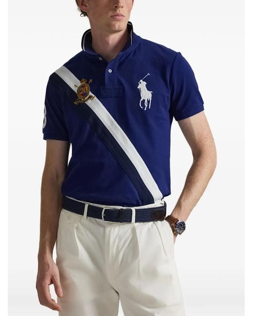 Polo Ralph Lauren Blue Logo-Embroidered Polo Shirt for men