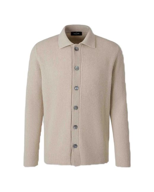 Gran Sasso Natural Ribbed-Knit Button-Up Sweater for men