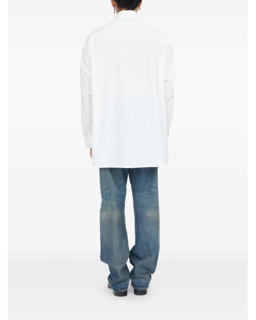 MM6 by Maison Margiela White Numbers Motif-Patch Shirt for men