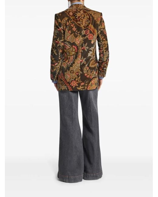 Etro Brown Cotton-Elastane Outerwear Jacket