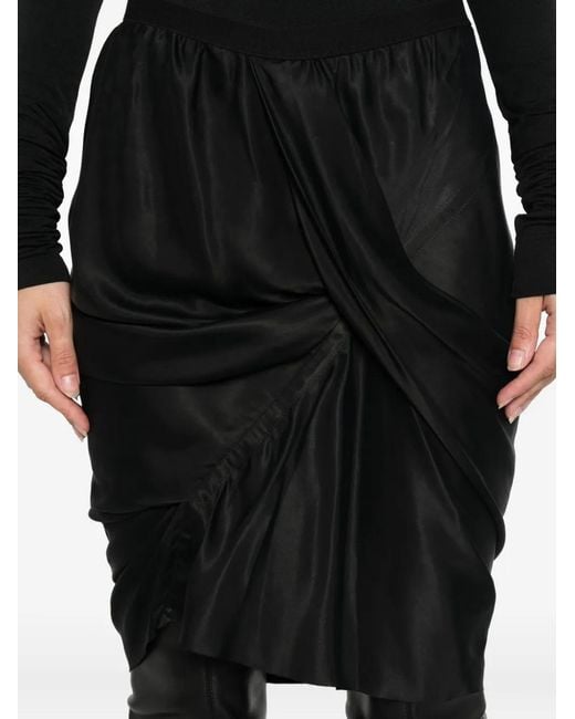 Rick Owens Black Draped Skirt
