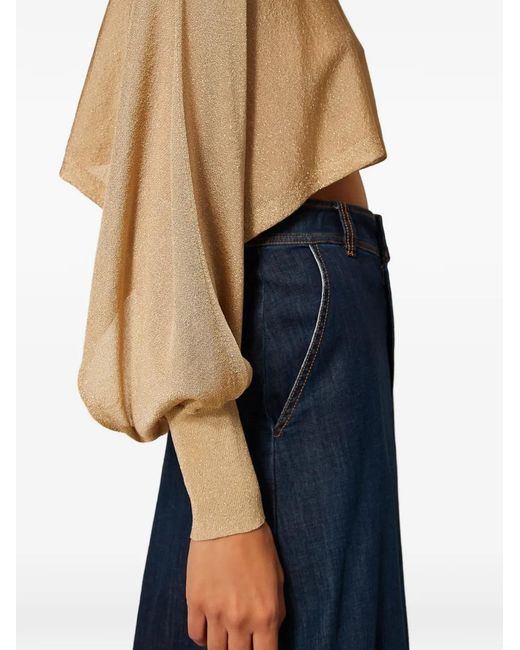 Twinset Natural Lurex Cropped Top