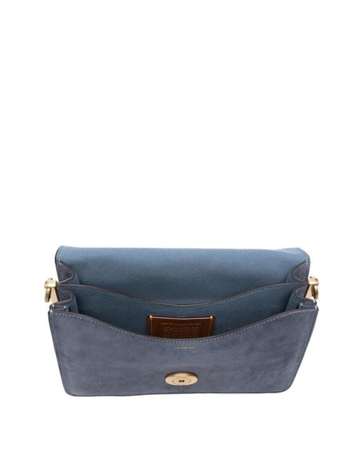 COACH Blue Tabby Suede Leather Shoulder Bag