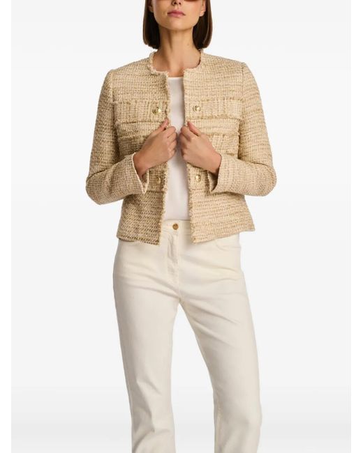 WEILL PARIS Natural Fringed Tweed Jacket