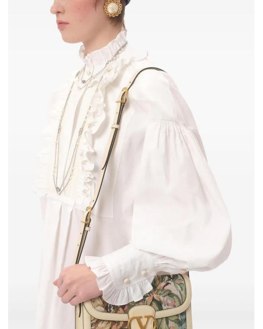 Valentino Garavani White Mini Ruffle-Detail Dress