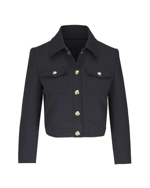 Nili Lotan Blue Edna Button Cropped Jacket