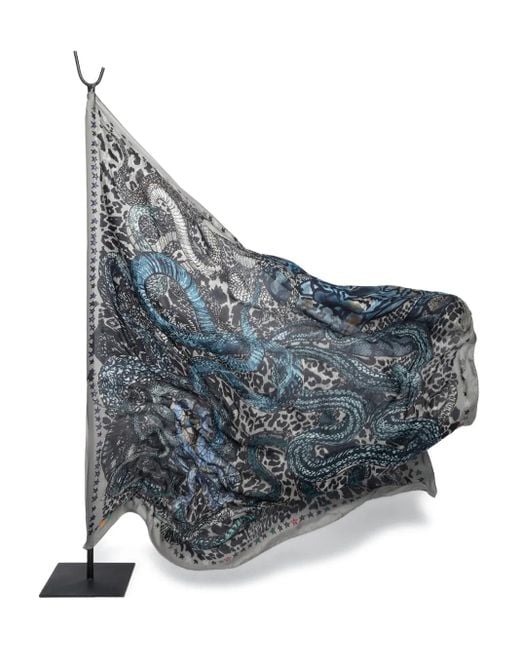 Zadig & Voltaire Gray Billie Snakes Scarf