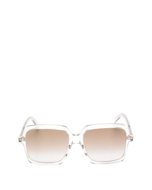 Saint Laurent White Square-Frame Gradient-Lens Sunglasses