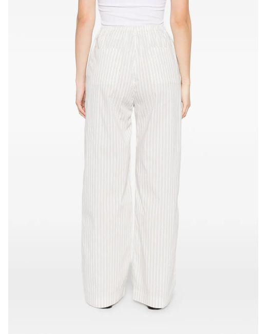 IRO White Lia Striped-Pattern Drawstring Trousers