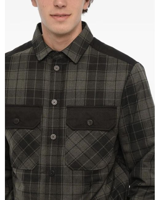 Neil Barrett Gray Padded Checked Shirt Jacket for men