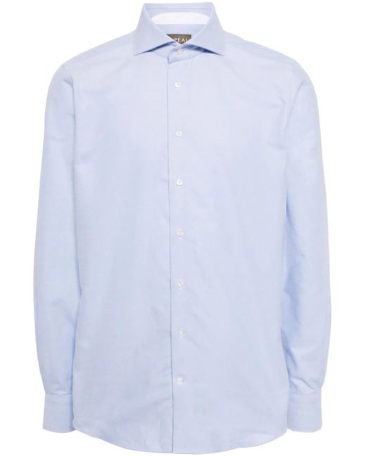 N.Peal Cashmere Blue Cannes Flannel Shirt for men