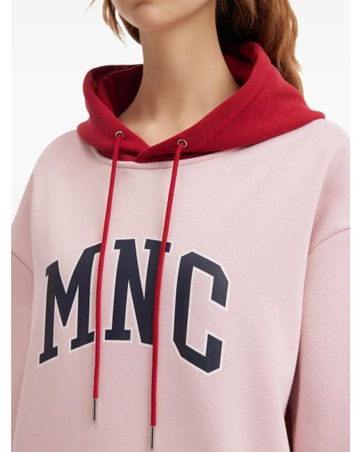 Mini Cream Pink Printed Drawstring Hoodie
