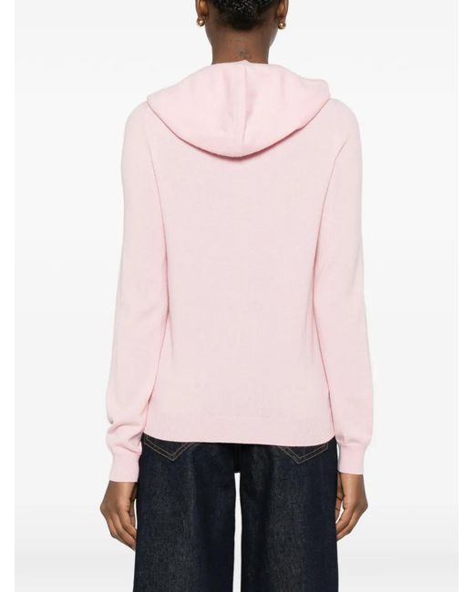 Bompard Pink Zip Hooded Hoodies