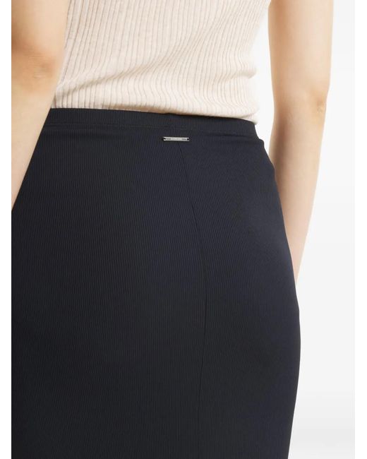 Maison Kitsuné Black Split Ribbed Skirt