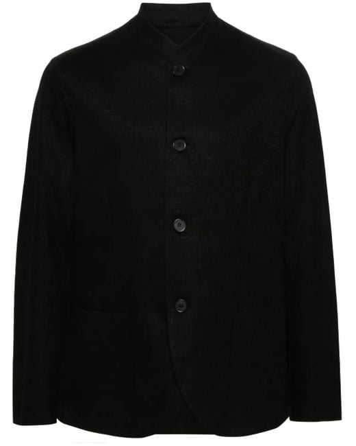 Harris Wharf London Black Nehru Bomber Jacket for men