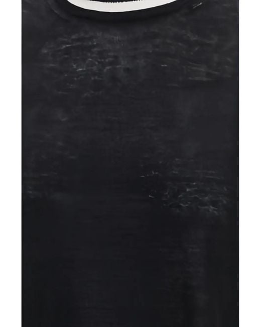 Max Mara Black Striped Linen T-Shirt