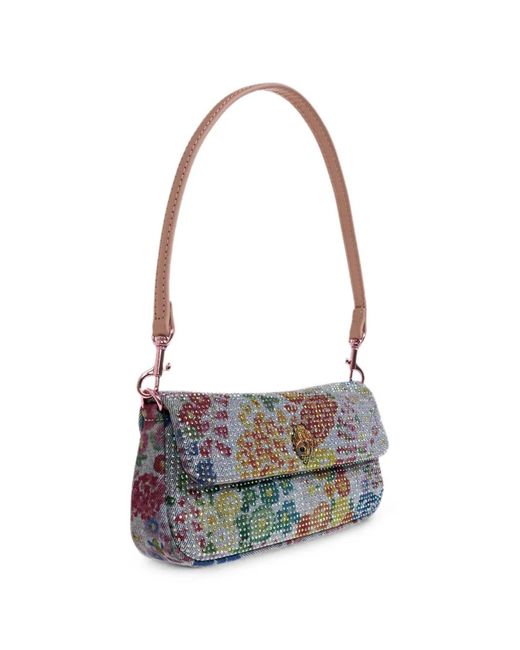 Kurt Geiger Gray Pickle Crystal-Embellished Shoulder Bag