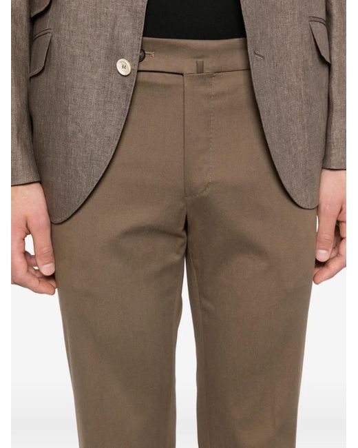 Slowear Brown Button Trousers for men