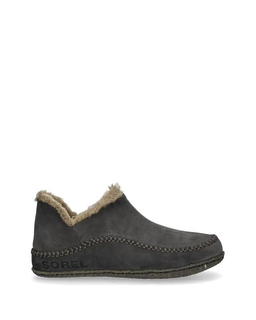 Sorel Black Chaussons Manawan À Bords En Fourrure for men