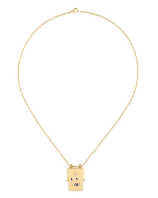 Marie Lichtenberg White 18K I Love You Spinner Scapular Necklace