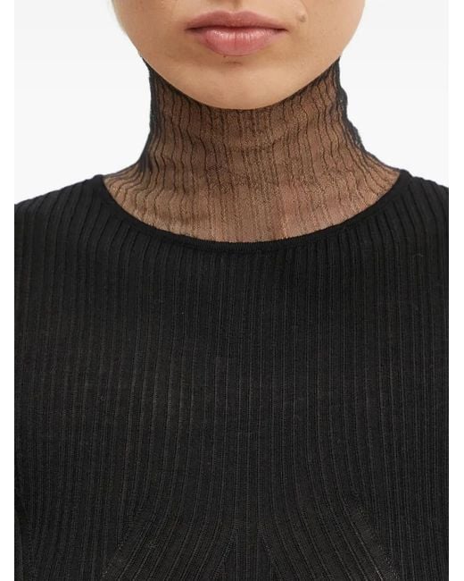 Sportmax Black Derris Ribbed Knitted Top