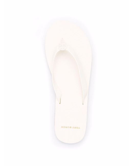 tory burch white flip flops